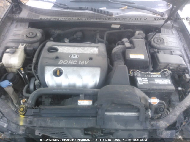 5NPEU46C36H072504 - 2006 HYUNDAI SONATA GLS/LX BLACK photo 10