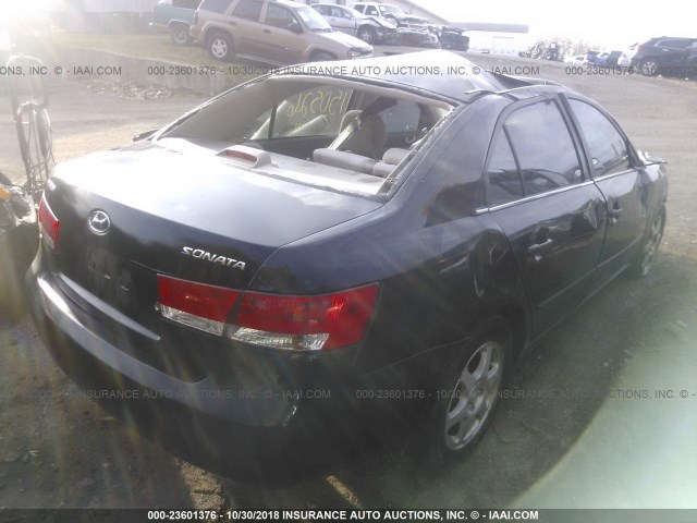 5NPEU46C36H072504 - 2006 HYUNDAI SONATA GLS/LX BLACK photo 4