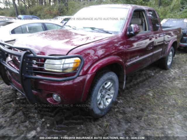 5TBBT48154S443812 - 2004 TOYOTA TUNDRA ACCESS CAB LIMITED RED photo 2