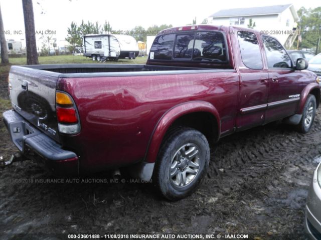 5TBBT48154S443812 - 2004 TOYOTA TUNDRA ACCESS CAB LIMITED RED photo 4