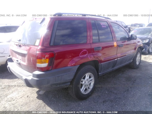 1J4GX48S74C258330 - 2004 JEEP GRAND CHEROKEE LAREDO/COLUMBIA/FREEDOM 红色 照片 4