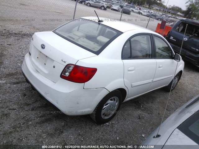 KNADH4A30B6910657 - 2011 KIA RIO LX/SX WHITE photo 4