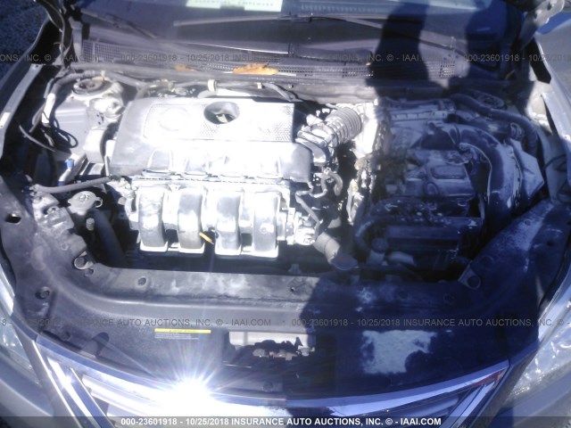 3N1AB7AP7DL704145 - 2013 NISSAN SENTRA S/SV/SR/SL GRAY photo 10