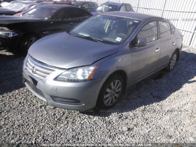 3N1AB7AP7DL704145 - 2013 NISSAN SENTRA S/SV/SR/SL GRAY photo 2