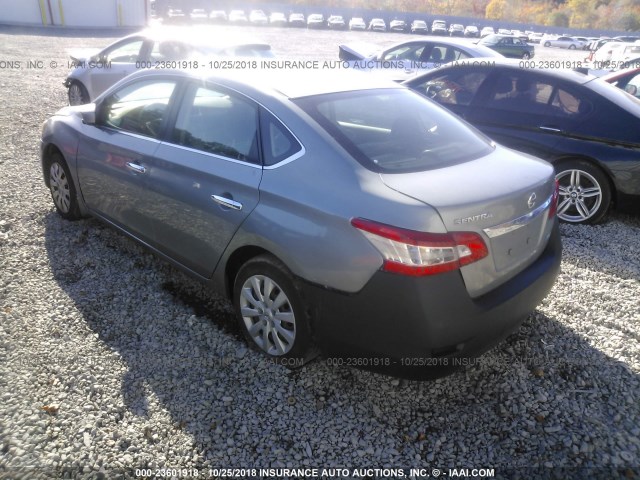 3N1AB7AP7DL704145 - 2013 NISSAN SENTRA S/SV/SR/SL GRAY photo 3