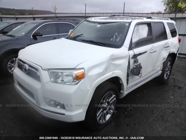 JTEBU5JR5D5131775 - 2013 TOYOTA 4RUNNER SR5/LIMITED/TRAIL WHITE photo 2