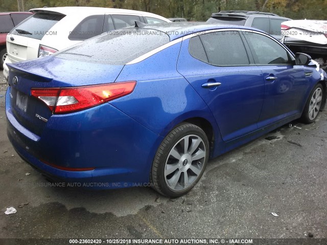 5XXGR4A66DG143733 - 2013 KIA OPTIMA SX BLUE photo 4