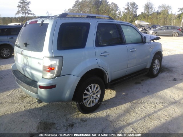 4M2CU97G29KJ25523 - 2009 MERCURY MARINER PREMIER Light Blue photo 4