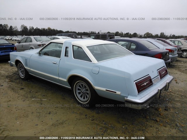 9G87F258643 - 1979 FORD THUNDERBIRD  Light Blue photo 3