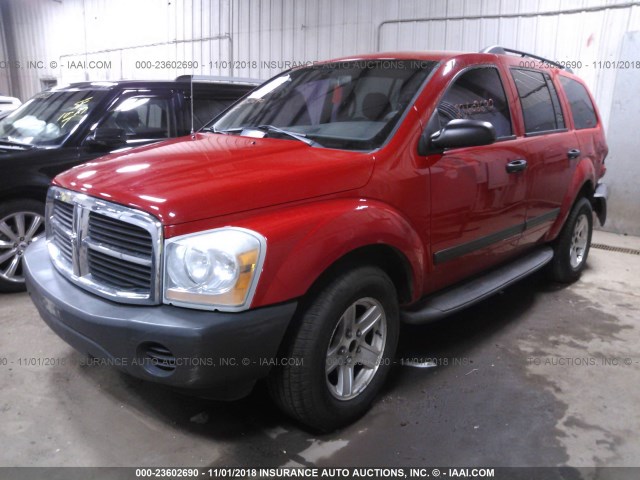 1D4HB38N75F553606 - 2005 DODGE DURANGO ST RED photo 2