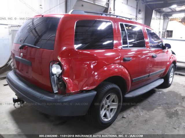 1D4HB38N75F553606 - 2005 DODGE DURANGO ST RED photo 4