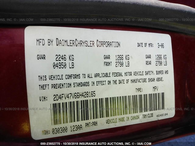 2D4FV47V66H428165 - 2006 DODGE MAGNUM SXT RED photo 9