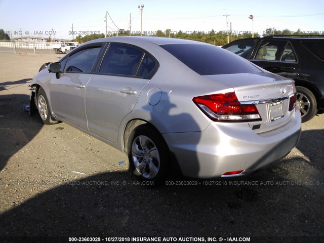 19XFB2F5XEE040099 - 2014 HONDA CIVIC LX SILVER photo 3