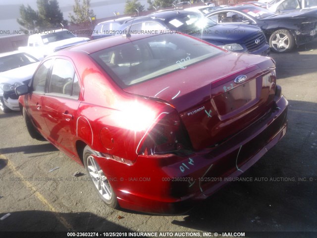 3FAHP0GAXAR232996 - 2010 FORD FUSION S RED photo 3