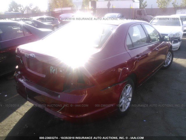 3FAHP0GAXAR232996 - 2010 FORD FUSION S RED photo 4