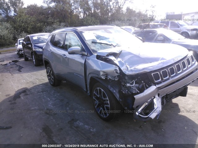 3C4NJDCB4JT262647 - 2018 JEEP COMPASS LIMITED SILVER photo 1