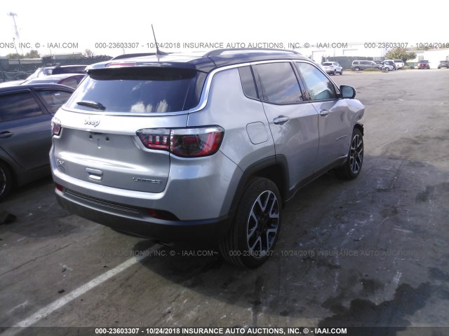 3C4NJDCB4JT262647 - 2018 JEEP COMPASS LIMITED SILVER photo 4