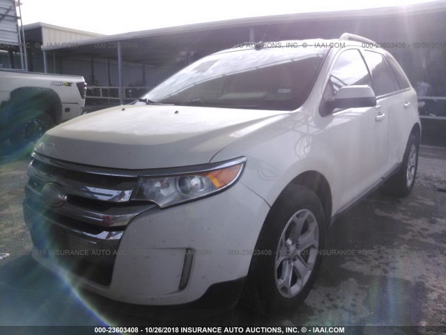 2FMDK3JC9DBB52896 - 2013 FORD EDGE SEL WHITE photo 2