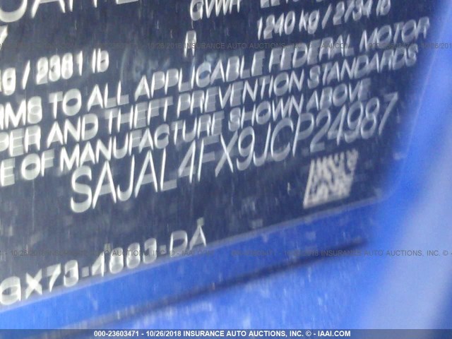 SAJAL4FX9JCP24987 - 2018 JAGUAR XE R - SPORT BLUE photo 9