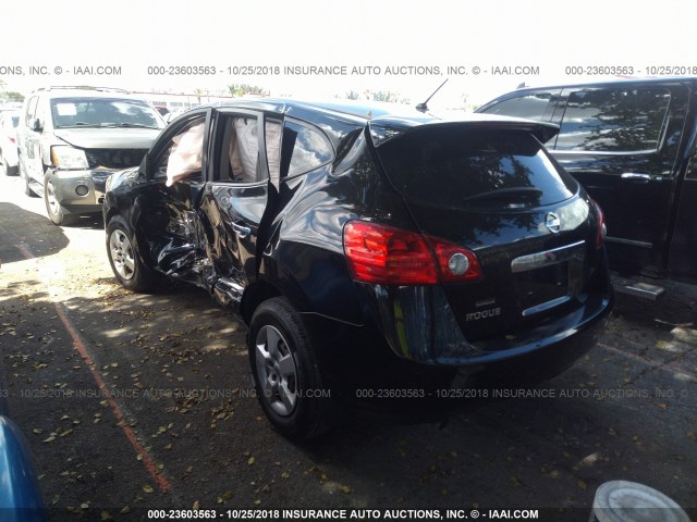 JN8AS5MT0DW547521 - 2013 NISSAN ROGUE S/SV BLACK photo 3