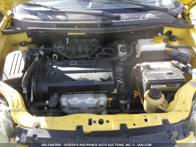 KL1TD56638B063594 - 2008 CHEVROLET AVEO LS YELLOW photo 10