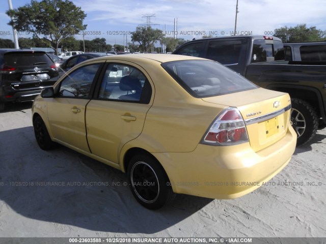 KL1TD56638B063594 - 2008 CHEVROLET AVEO LS YELLOW photo 3