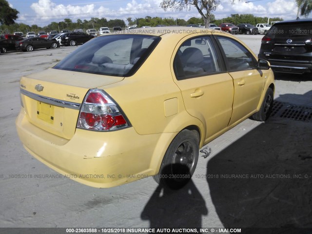 KL1TD56638B063594 - 2008 CHEVROLET AVEO LS YELLOW photo 4