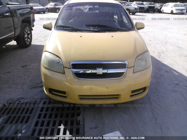 KL1TD56638B063594 - 2008 CHEVROLET AVEO LS YELLOW photo 6