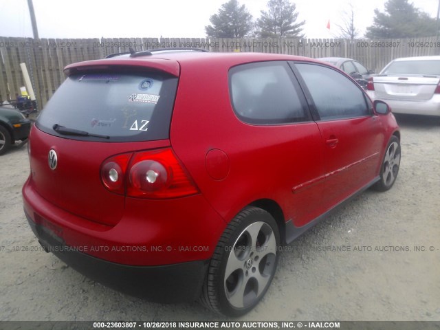 WVWFV71K26W079343 - 2006 VOLKSWAGEN NEW GTI RED photo 4