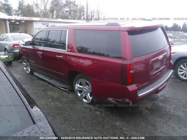 1GNSKKKC7FR681209 - 2015 CHEVROLET SUBURBAN K1500 LTZ RED photo 3