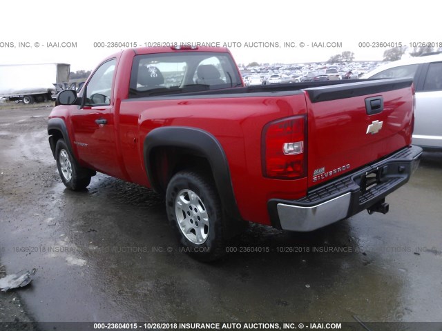 1GCEC14X38Z316820 - 2008 CHEVROLET SILVERADO C1500 RED photo 3