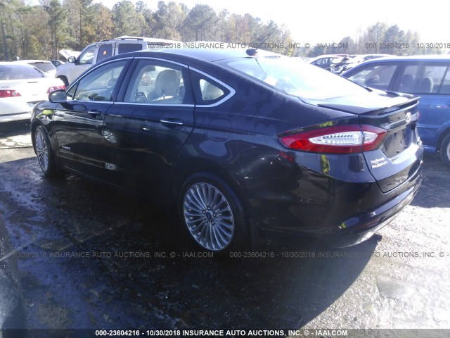 3FA6P0RU8ER372646 - 2014 FORD FUSION TITANIUM HEV BLACK photo 3