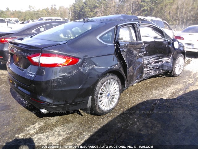 3FA6P0RU8ER372646 - 2014 FORD FUSION TITANIUM HEV BLACK photo 4