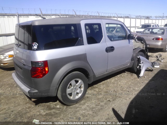 5J6YH18584L000215 - 2004 HONDA ELEMENT EX SILVER photo 4