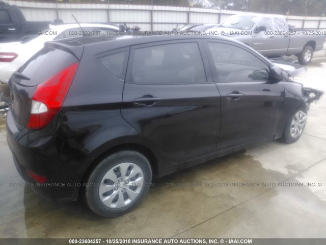 KMHCT5AE4GU237021 - 2016 HYUNDAI ACCENT SE BLACK photo 4