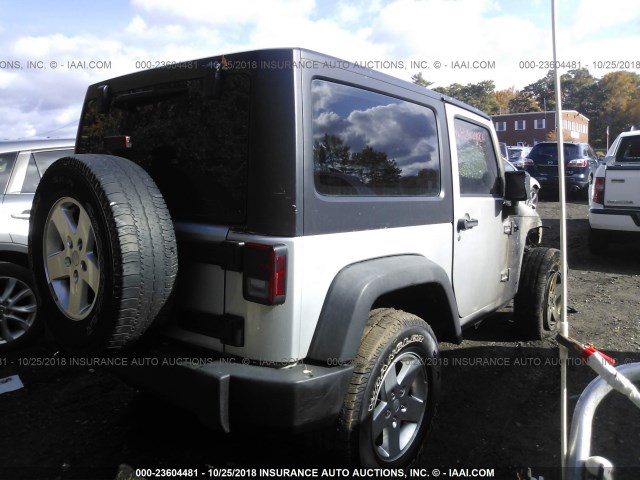 1J4AA2D15BL634674 - 2011 JEEP WRANGLER SPORT SILVER photo 4