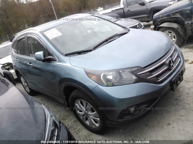 2HKRM4H79EH618111 - 2014 HONDA CR-V EXL BLUE photo 1