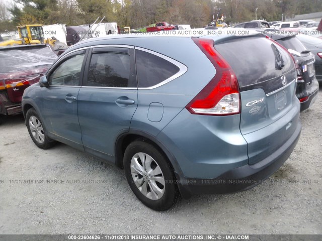 2HKRM4H79EH618111 - 2014 HONDA CR-V EXL BLUE photo 3