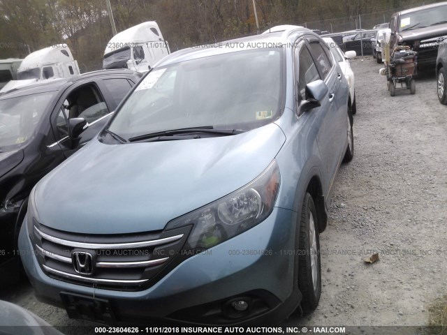 2HKRM4H79EH618111 - 2014 HONDA CR-V EXL BLUE photo 6