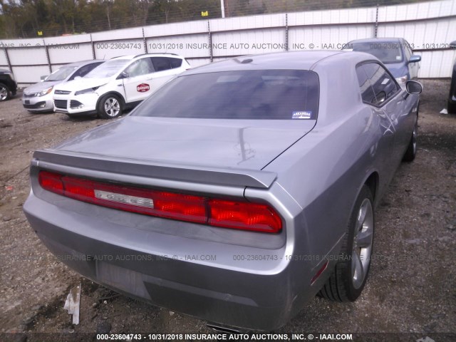 2C3CDYAG5DH679457 - 2013 DODGE CHALLENGER SXT GRAY photo 4