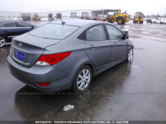 KMHCU4AE0DU490565 - 2013 HYUNDAI ACCENT GLS/SE GRAY photo 4