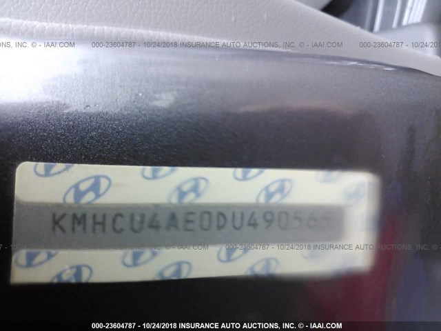 KMHCU4AE0DU490565 - 2013 HYUNDAI ACCENT GLS/SE GRAY photo 9