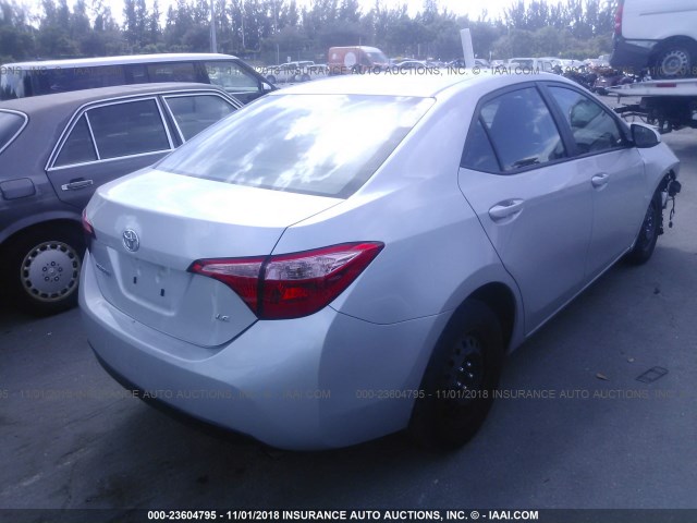 5YFBURHE9HP708928 - 2017 TOYOTA COROLLA L/LE/XLE/SE/XSE SILVER photo 4