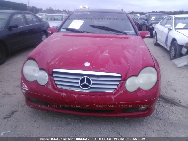 WDBRN47J12A368469 - 2002 MERCEDES-BENZ C 230K SPORT COUPE RED photo 6