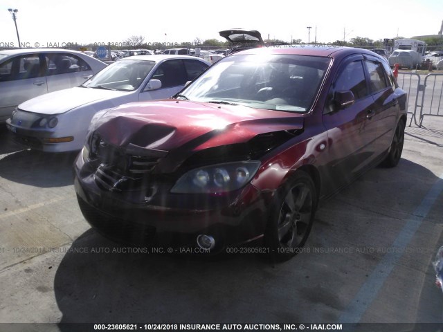 JM1BK343761498547 - 2006 MAZDA 3 HATCHBACK RED photo 2