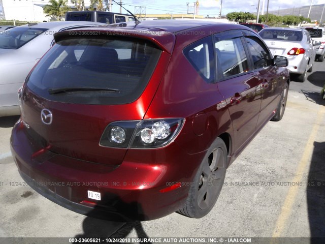 JM1BK343761498547 - 2006 MAZDA 3 HATCHBACK RED photo 4