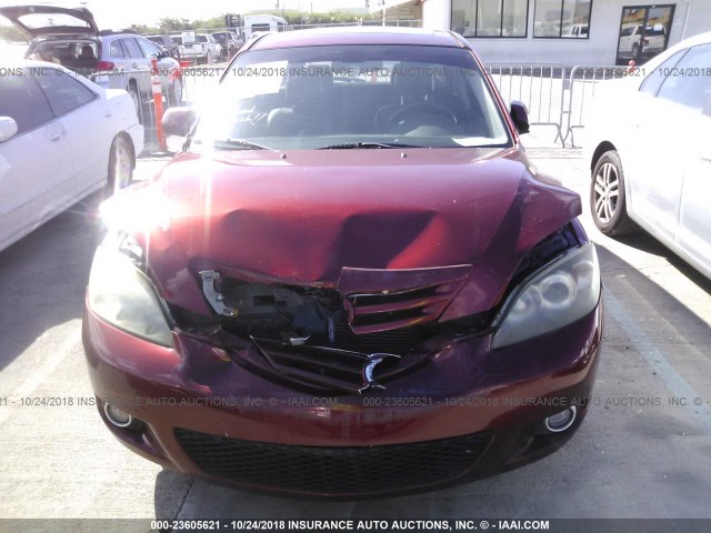 JM1BK343761498547 - 2006 MAZDA 3 HATCHBACK RED photo 6