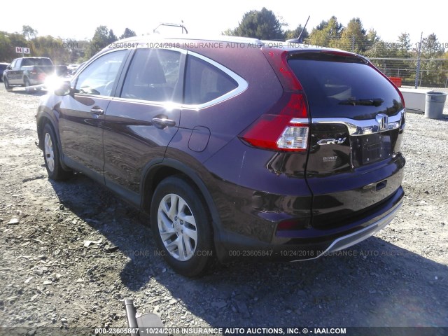 2HKRM4H78FH640201 - 2015 HONDA CR-V EXL BURGUNDY photo 3