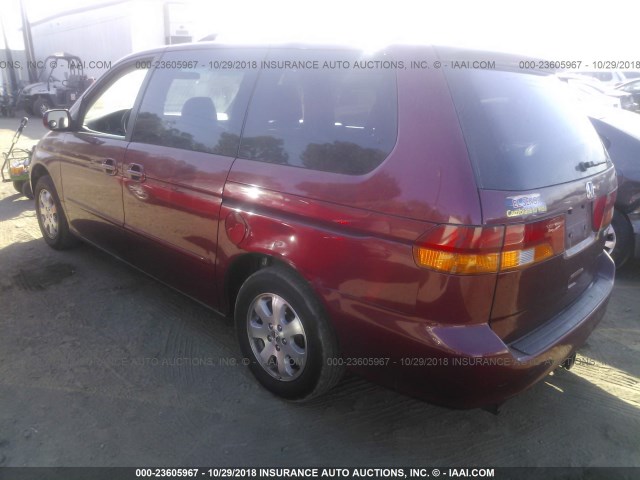 5FNRL180X3B034395 - 2003 HONDA ODYSSEY EXL RED photo 3