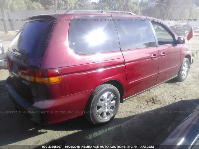 5FNRL180X3B034395 - 2003 HONDA ODYSSEY EXL RED photo 4